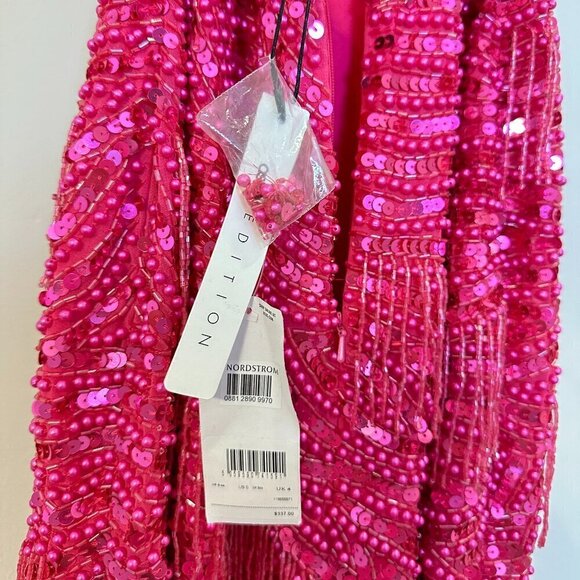 ASOS Pearl And Fringe Halter Midi Dress in Pink Size US 0 - Picture 8 of 15